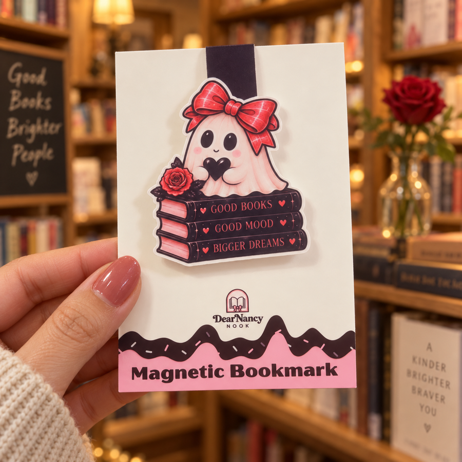 Good Books, Good Mood Ghost Magnetic Bookmark 📚