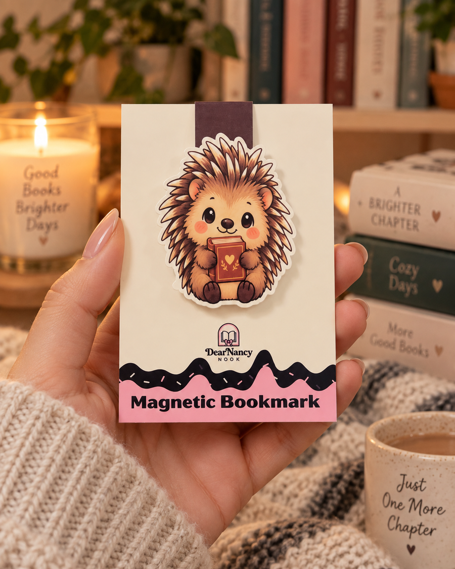 Cozy Hedgehog Magnetic Bookmark