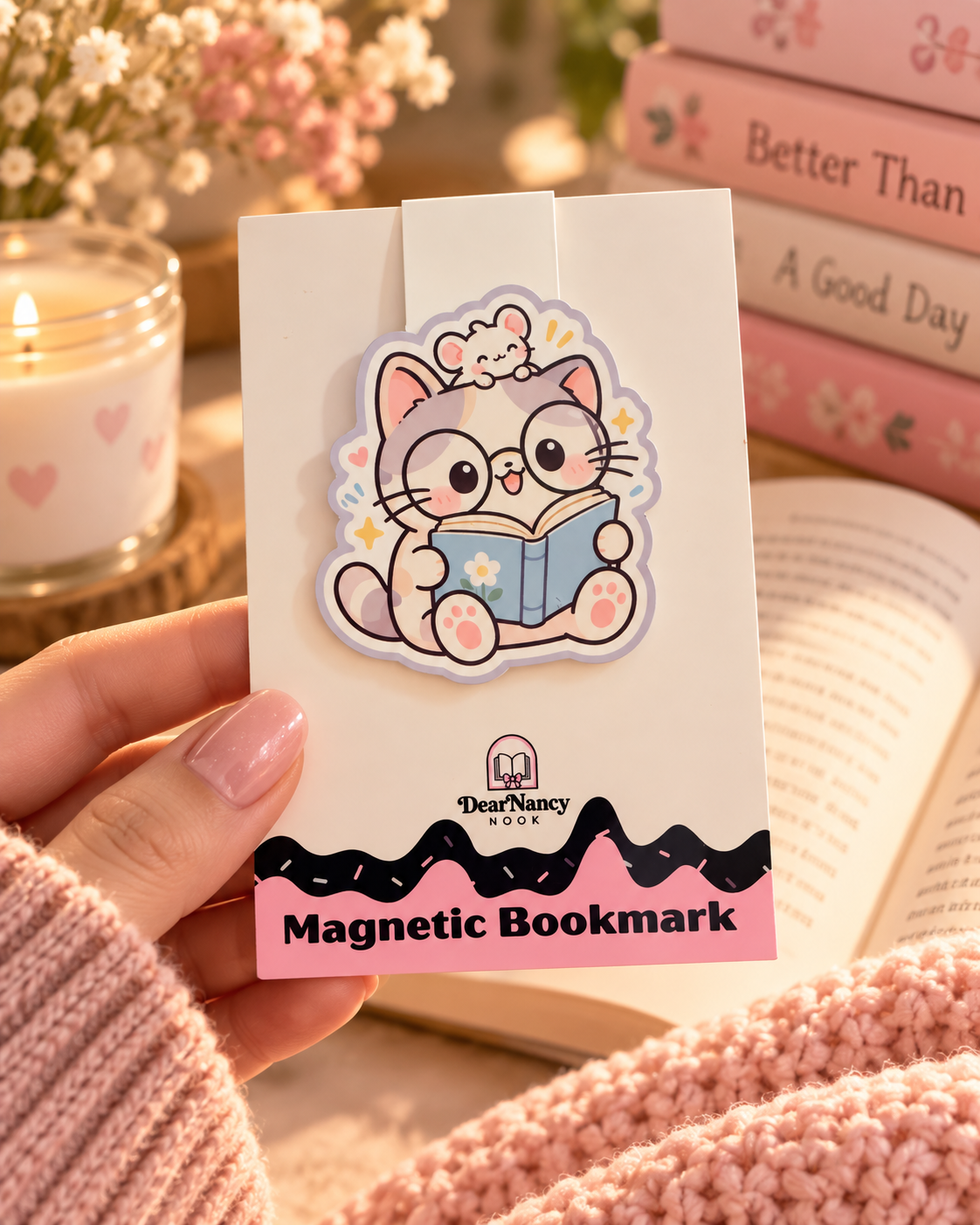 Cat & Mouse Magnetic Bookmark