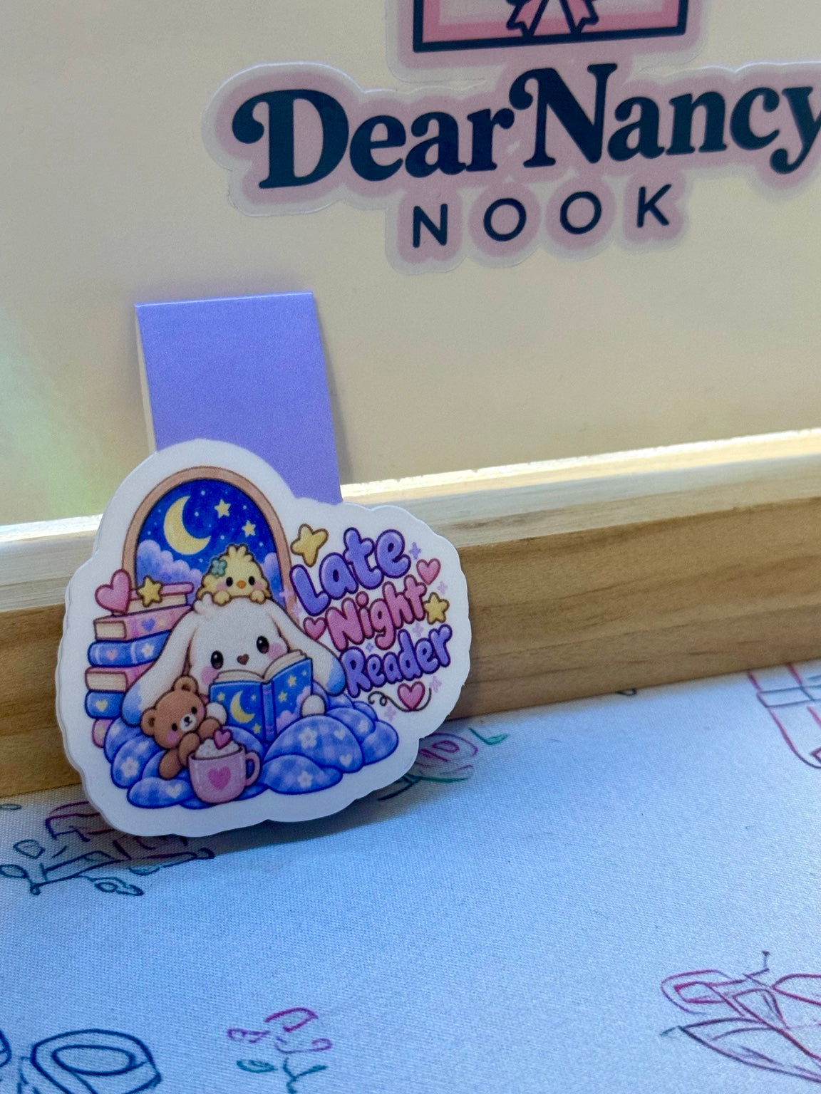 Mallow & Pip Late Night Reader Magnetic Bookmark product photo