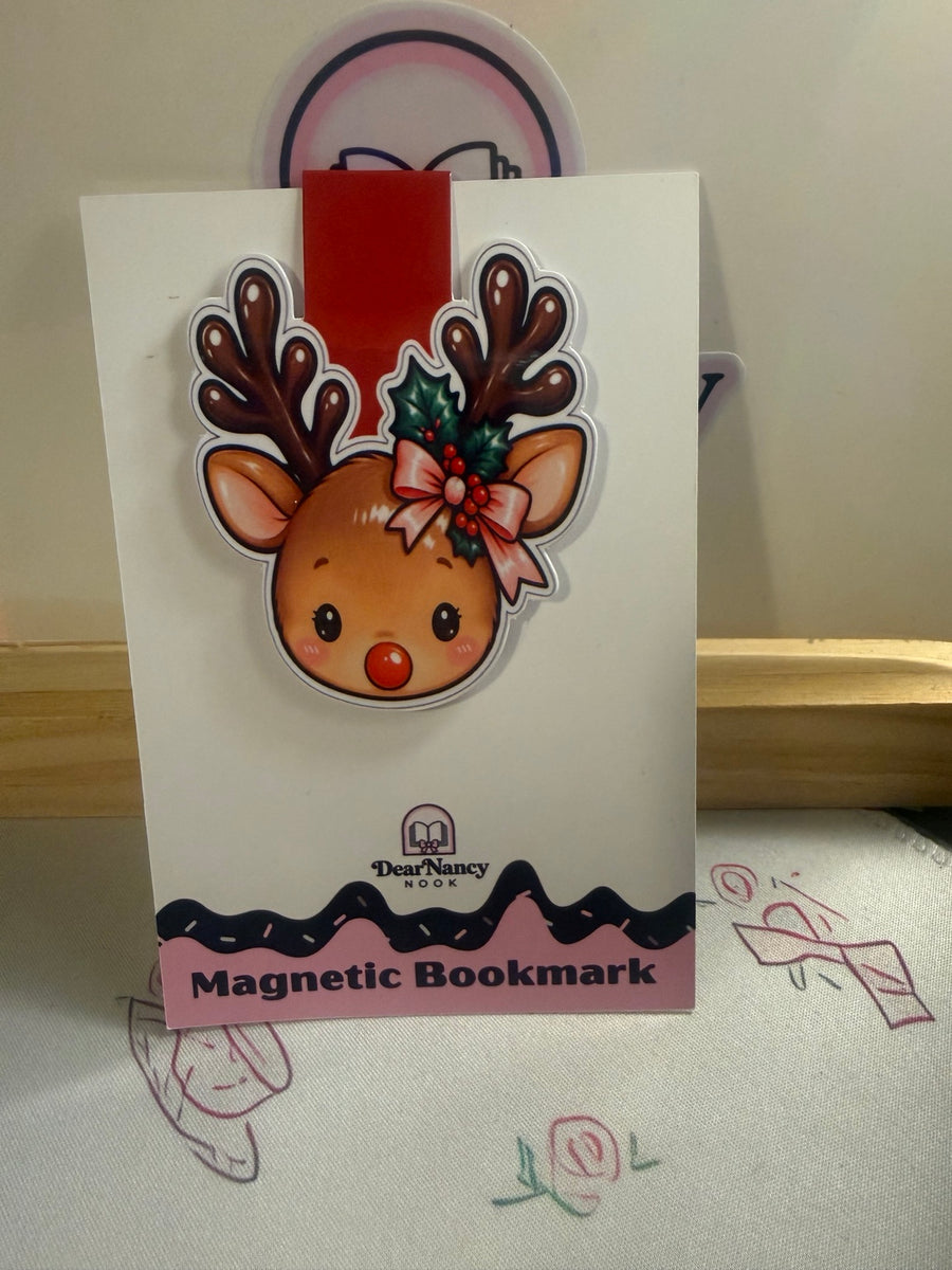 Christmas Reindeer Magnetic Bookmark
