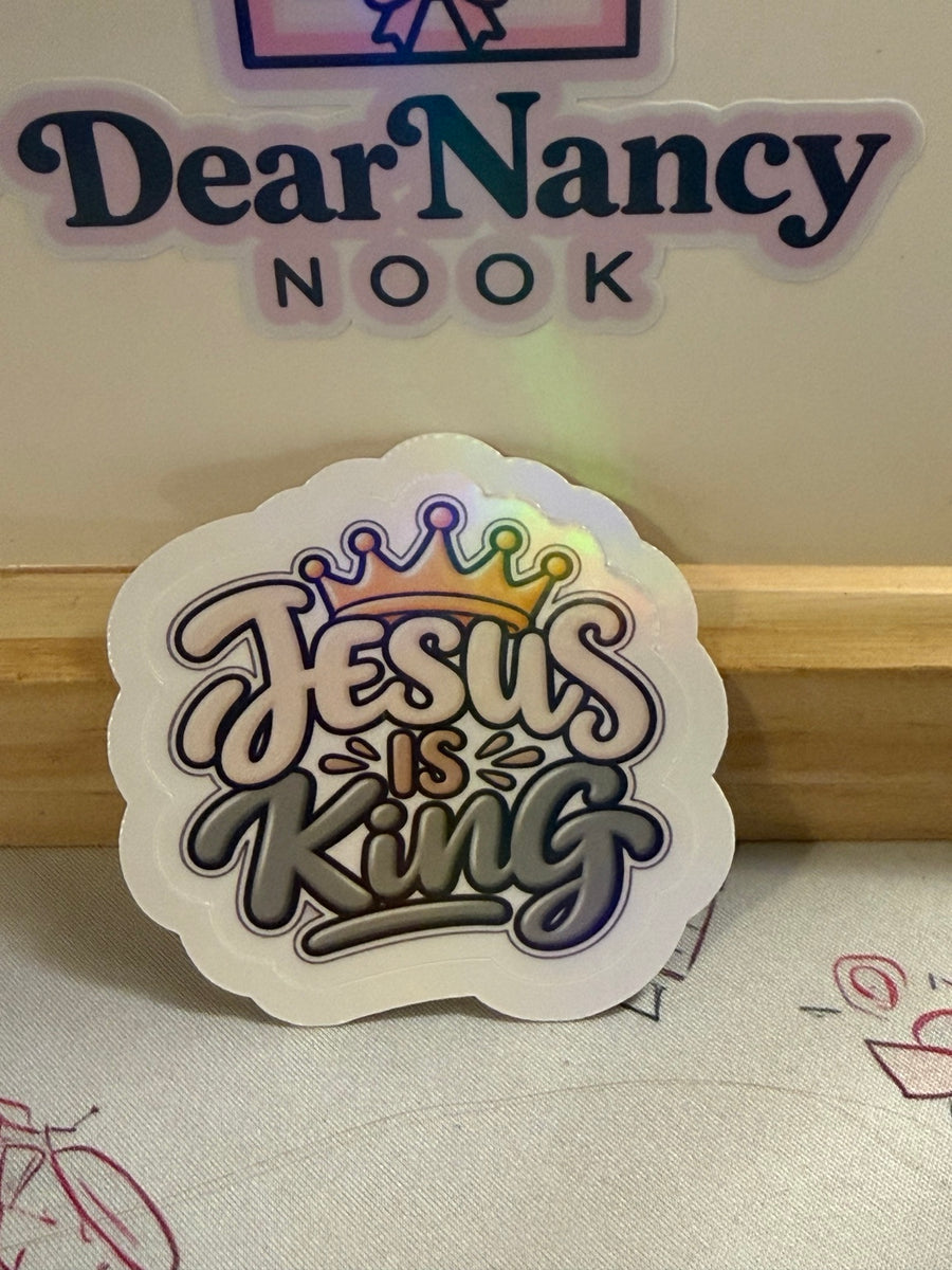Jesus Is King star holographic sticker