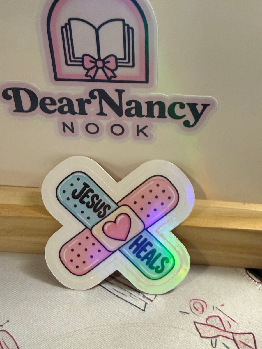 Jesus Heals Bandage star holographic sticker