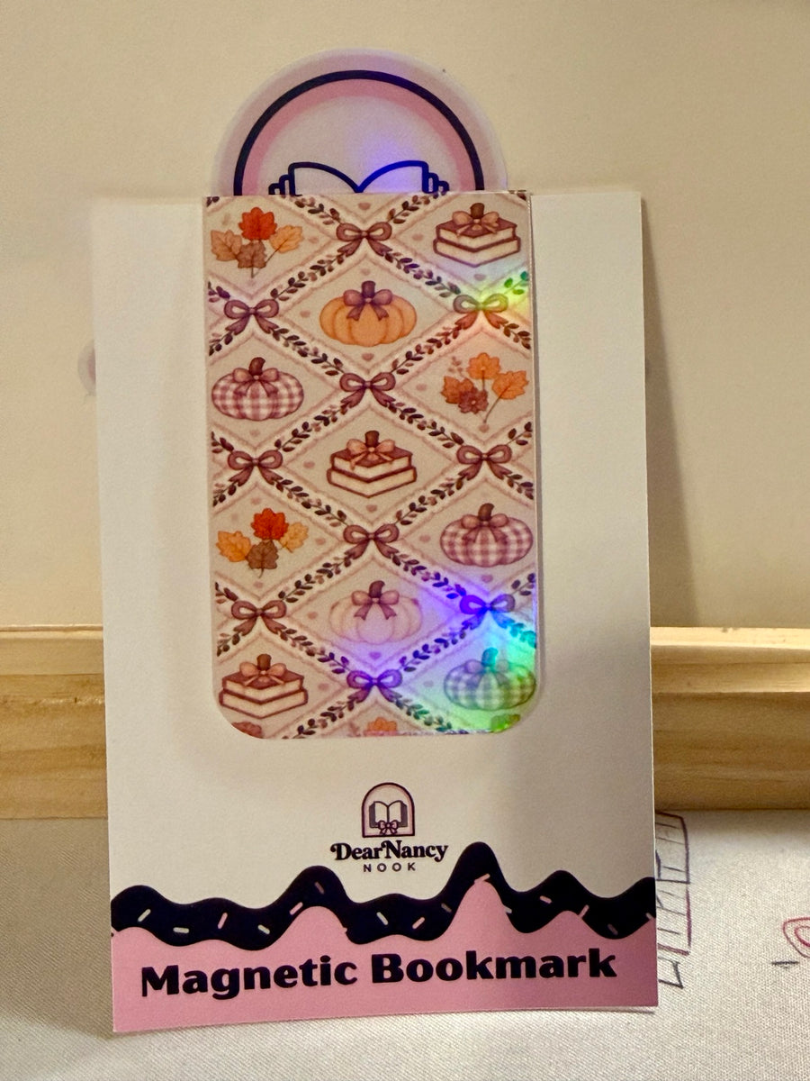 Cozy Autumn Patchwork magnetic bookmark