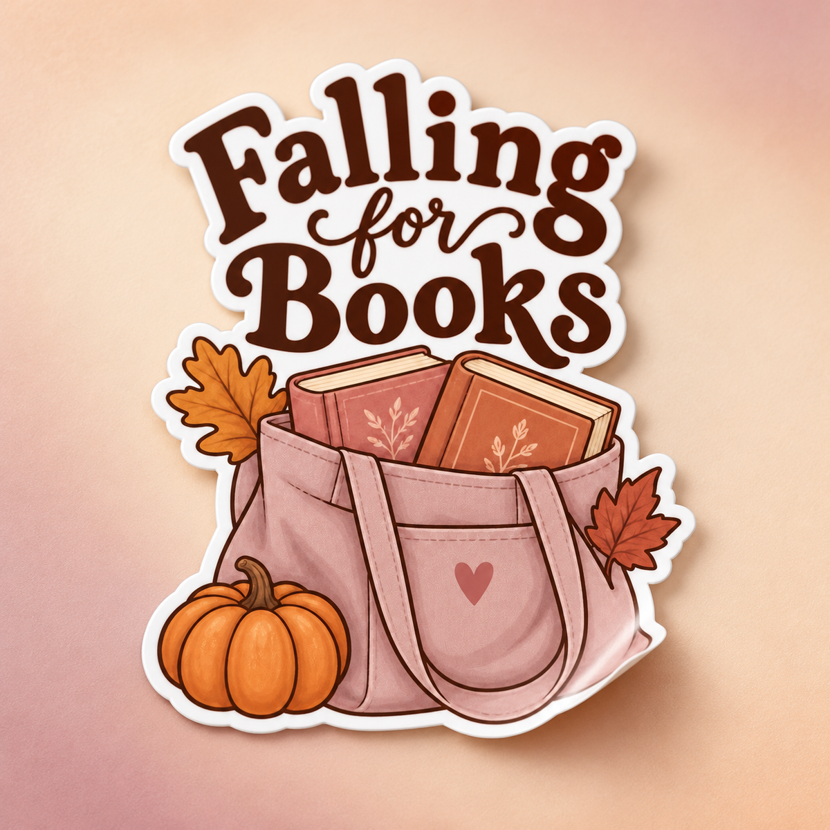 Falling for Books glossy sticker mockup